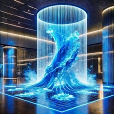 BLUE Digital Water Fountain